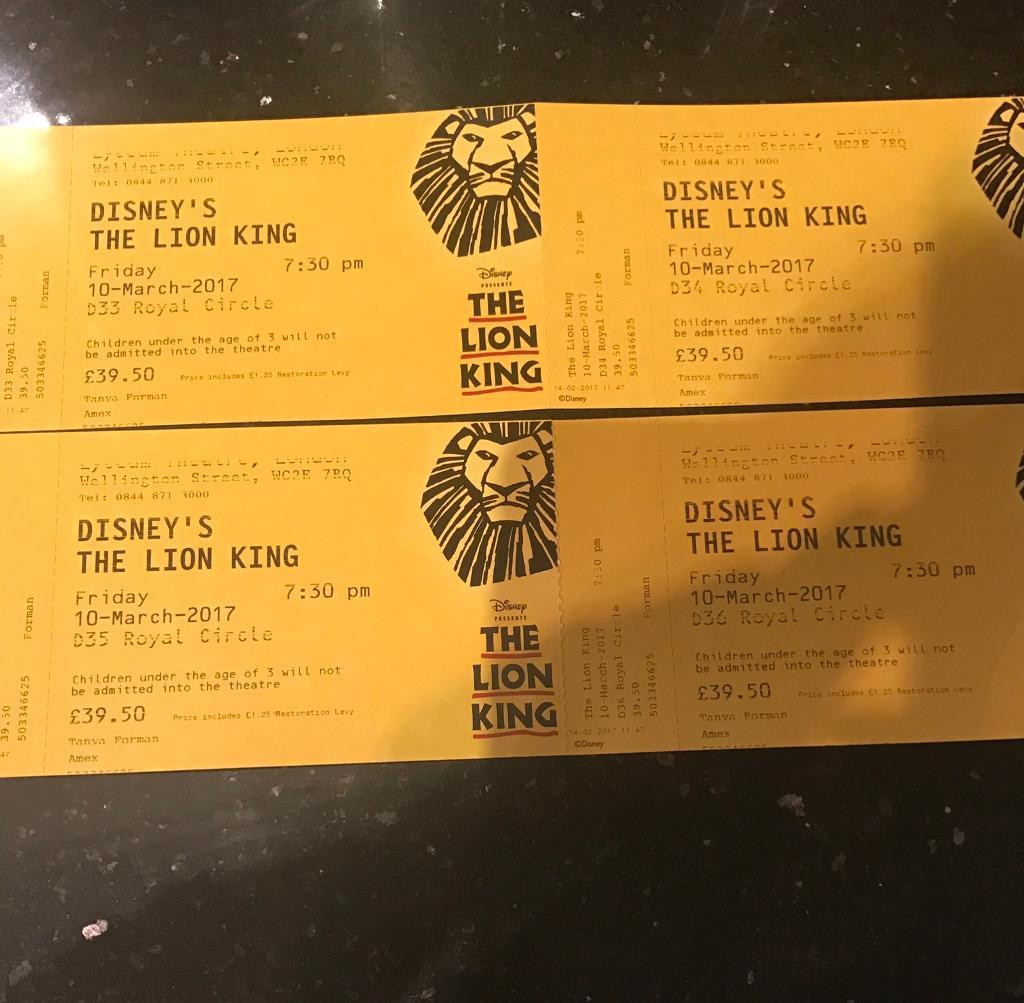 lion king tour tickets