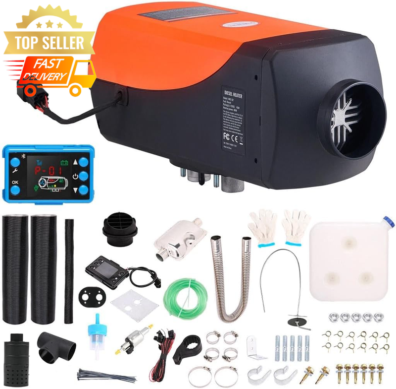 12V 8KW Diesel Heater Remote Control Low Fuel Silencer for Caravan Motorhome