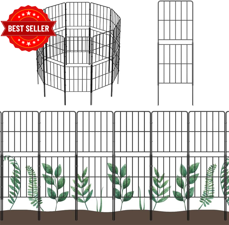 10Pack Garden Fence 92Cm Height Strong Metal Fencing Panels