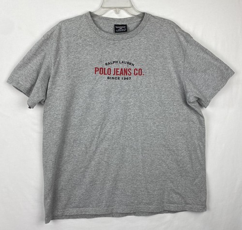 VINTAGE Polo Jeans Co Ralph Lauren T-shirt Men Adult XL Gray