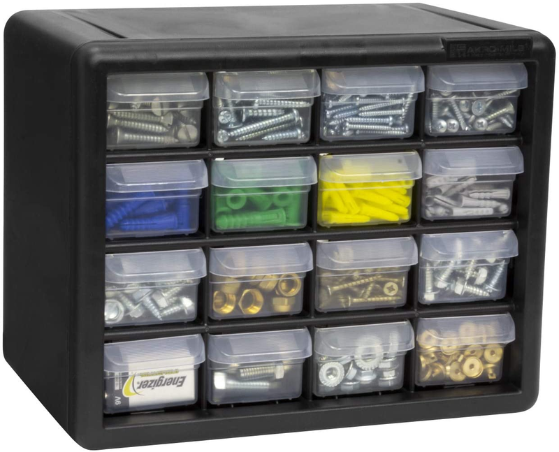 16 Drawers Plastic Parts Cabinet Hardware Organizer Craft Storage Container Bin