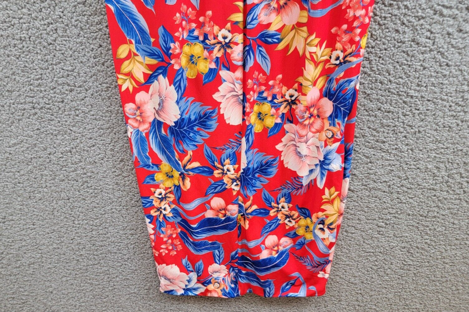 Siena Floral Side-Ruched Sleeveless Midi Dress Women's 2 Red Multi Back Zipped - Picture 11 of 15