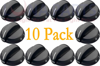 10 Pack Top Burner Knob for Frigidaire, Tappan, AP4322122, PS1991531, 316220009