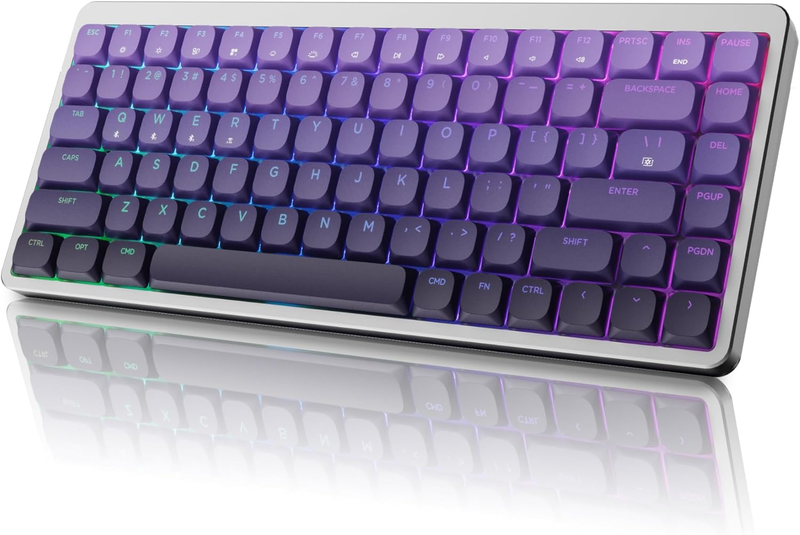 XVX 75% Keyboard, Low Profile Mechanical Keyboard Purple, Bluetooth/2.4Ghz/Wired