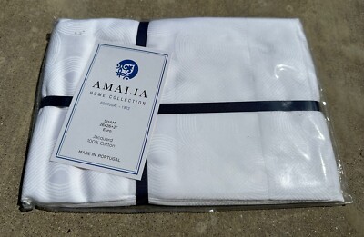 NEW Amalia Home Collection Berrio Jacquard 100% Cotton Euro Sham White