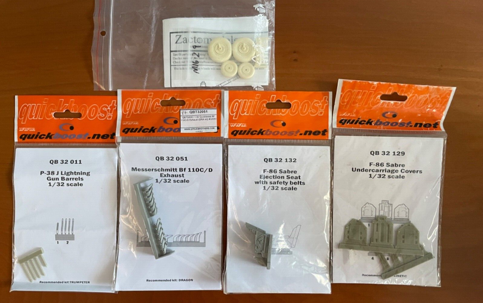 1:32 Quickboost & Zactomodels resin detail sets for Hasegawa