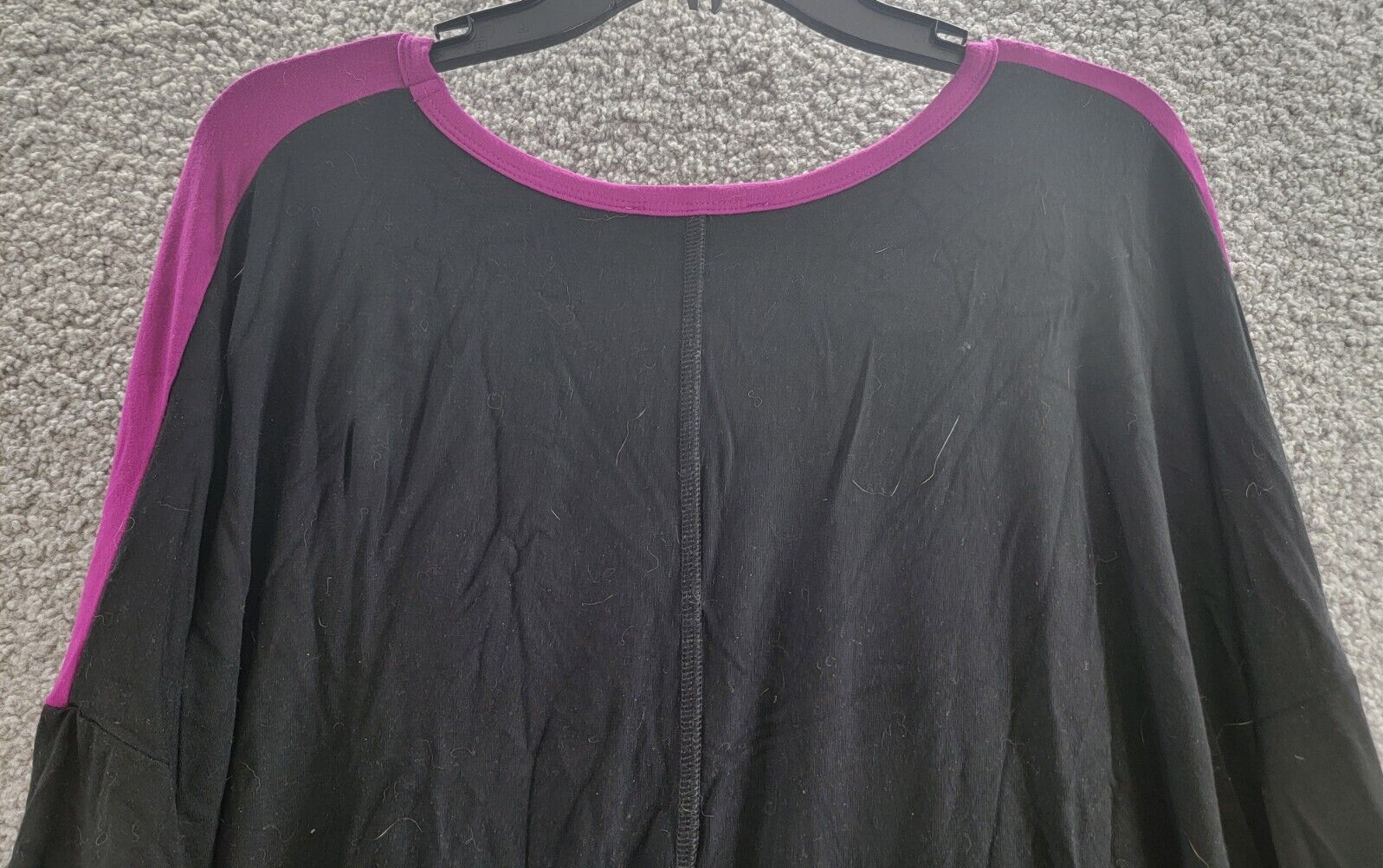 Karen Kane Plus Size Colorblock V-Neck Blouse Women's 3X Magenta and Black L/S~ - Picture 11 of 16