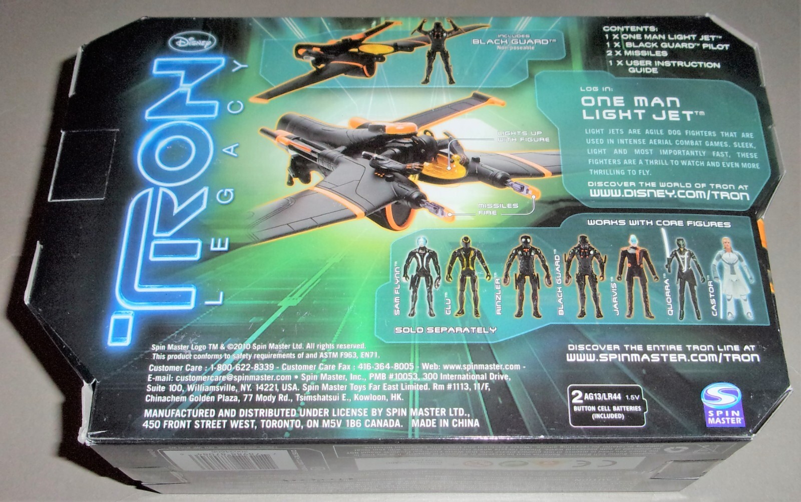 Disney Tron Legacy Spin Master ONE MAN LIGHT JET New Sealed