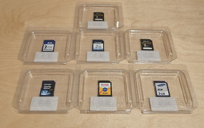 Lot Of 7  2GB SD Camera Memory Cards & FREE SHIPPING