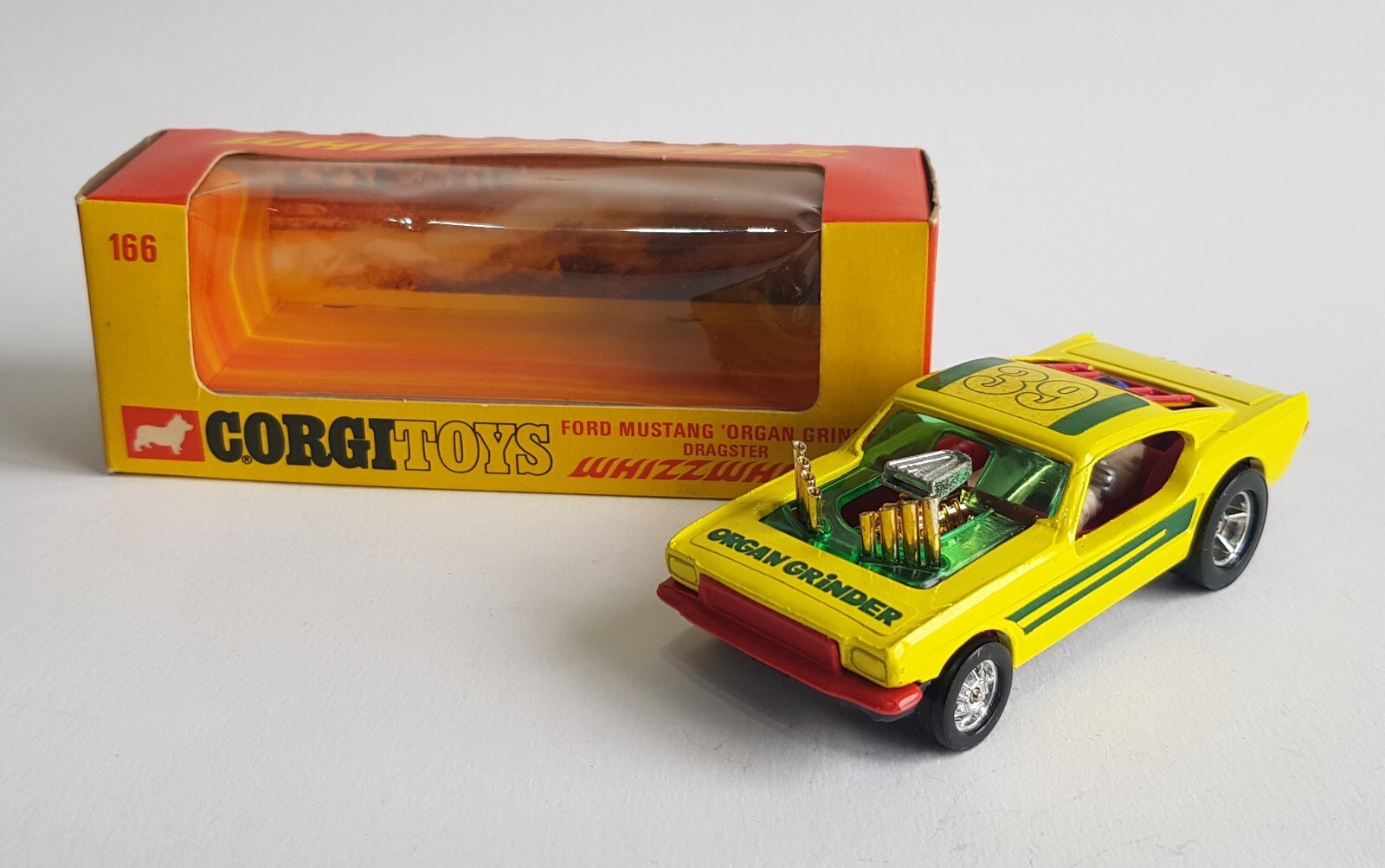 ミニカー 71 MUSNTAG F/C PLUEGER & GYGER MUSTANG 1971 L.A. Hooker Ford Mustang NHRA Funny Car, Orange w/ Red