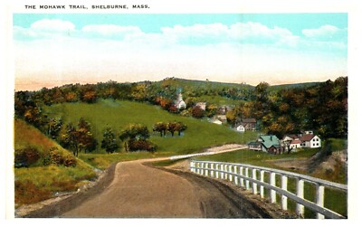 Mohawk Trail Shelburne Berkshire Hills MA Landscape 1929 Vintage Postcard-L2-218
