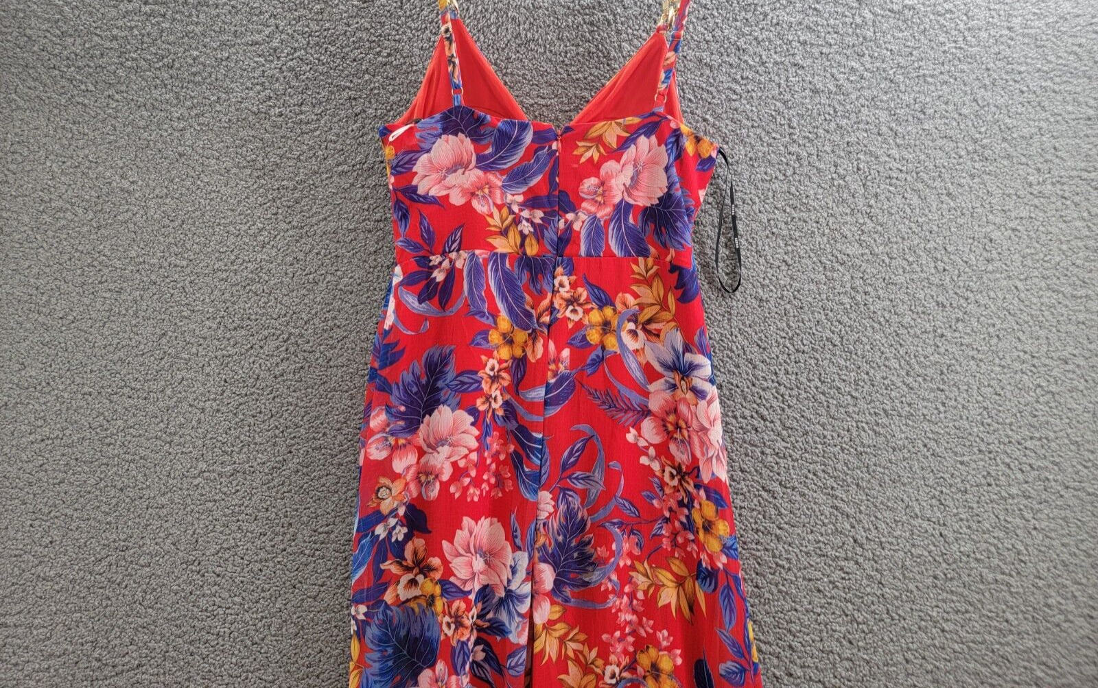 Siena Floral Print Sleeveless High-Low Maxi Dress Women's 8 Red Multi Back Zip - Picture 10 of 16