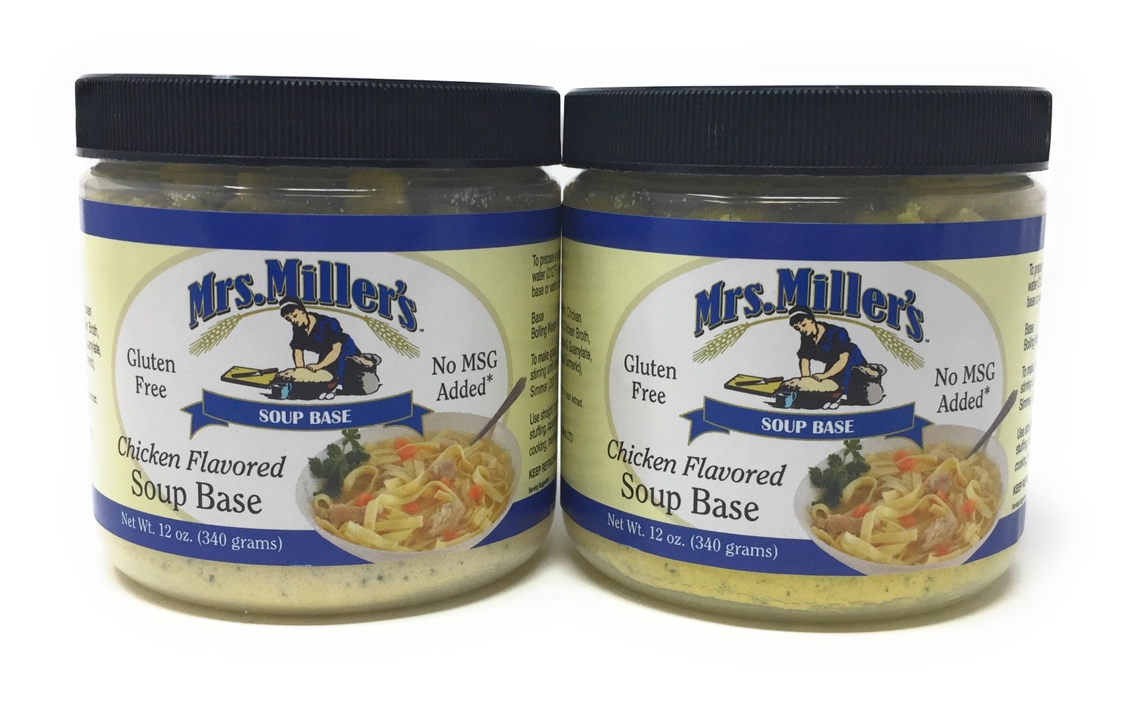 Mrs. Millers Homestyle Chicken Soup Base, 2 Jars / Gluten Free, No MSG