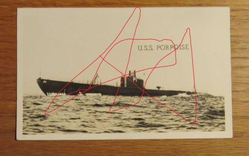 USS SS-172, Porpoise, Postwar Photo-Postcard, Submarine