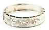 Sterling Silver Hinged Bangle Vintage Fine Statement Jewellery Embellished Front.JPG
