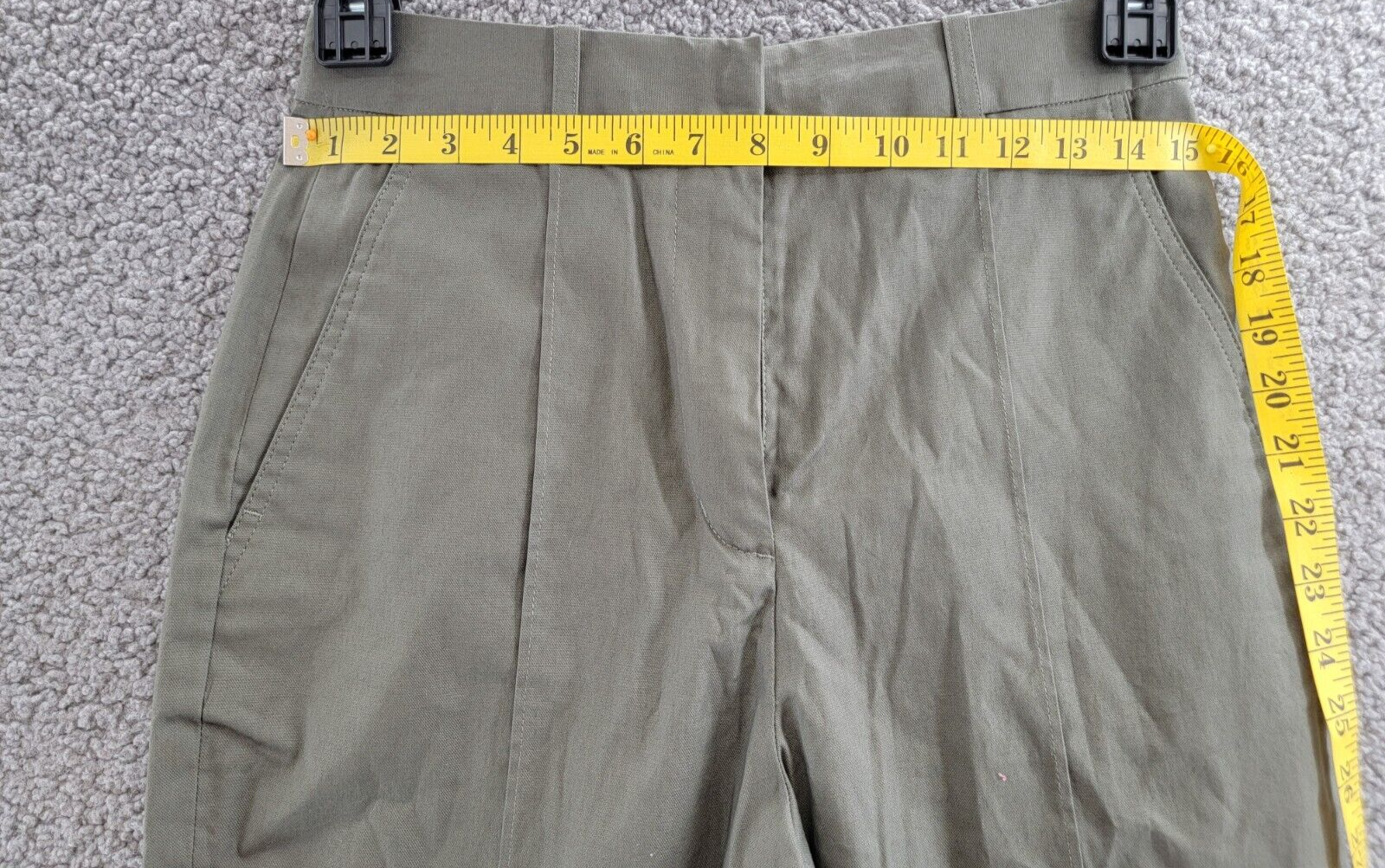 3.1 Phillip Lim Cropped Carrot Leg Pants Women's 2 Army Piped Front Zip Hook&Eye - Picture 6 of 18