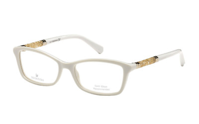 Swarovski Reading Glasses SK 5257 021 White Frames w/Crystals Readers Eyeglasses