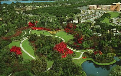 Postcard Aerial Scene Of Fabulous Cypress Gardens & Sheraton Motor Inn Florida