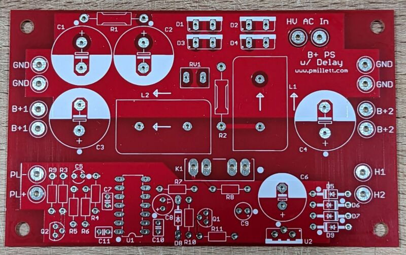 DIY PCB - Power supply board w/ delay for tube amps using Tentlabs MEC
