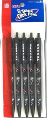 NFL Official Licensed Click Pens 5 pack Black Ink Choose Your Team