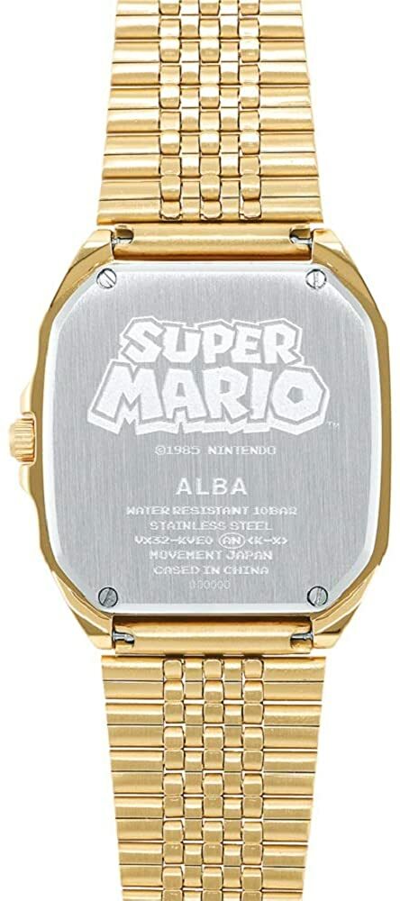 Pre-owned Alba Seiko  Acck711 Super Mario Bros. Limited Quartz Watch Gold Nes Famicom