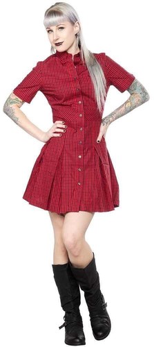 Fred Perry Tartan Check Shirt Dress, Size 8, Classic Pattern