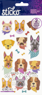 U CHOOSE Sticko DOGS & CATS Flat Stickers Puppy Pup Doggy Bone Kitten Kitty Pets