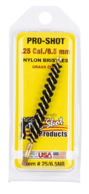 Pro-Shot Bore Brush For 6.5mm / .25 Cal Rifle #8-32 Thread Nylon Bristles 2565NR