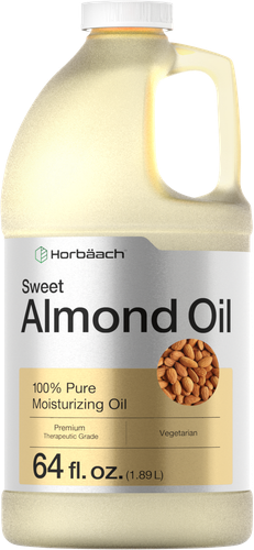 Масло сладкого миндаля, 64 жидких унции | Веганское увлажняющее масло для волос и кожи | от Хорбааха