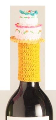 Lantern Moon Birthday Cake Gold Base Wine Bottle Topper