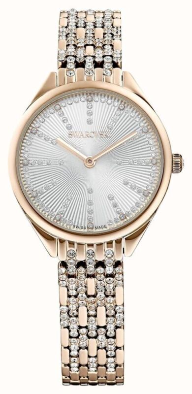 SWAROVSKI Attract Watch Swiss Made Pavé Crystal bracelet Gold tone,