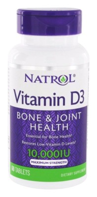 Natrol VITAMIN D3 10,000 IU Maximum Strength Bone Joint Health...