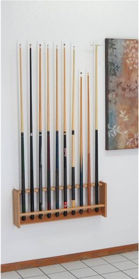 10-Pool Cue Rack in Light Oak Finish [ID 3617794]