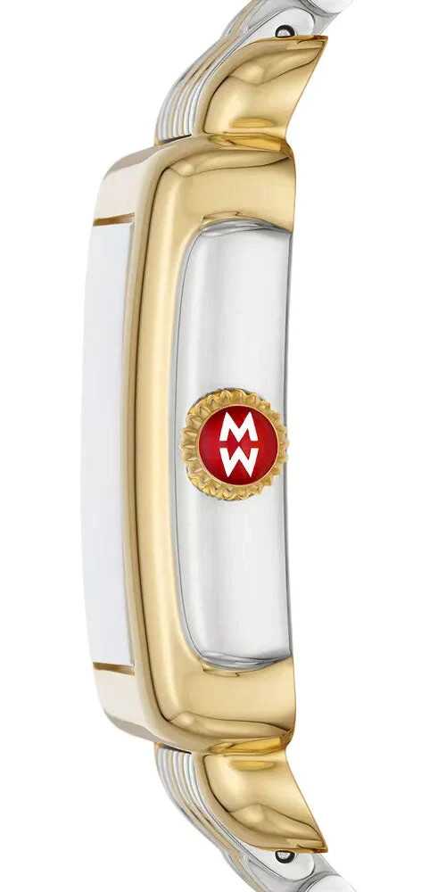 Pre-owned Michele Deco Madison Mid Two-tone Roman Numeral Diamond Dial Watch Mww06g000013