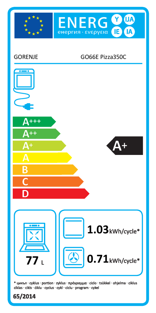 EEK:A+ auf einer Skala von A+++ bis D ist das Rating A+