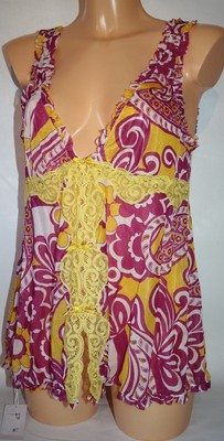 Epapete Verdissima Beach Dress Blouse Red Floral Babydoll Italy Fashion