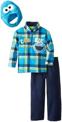 Sesame Street Toddler Boys Cookie Monster 2pc Pant Set W/Hat Size 2T 3T 4T