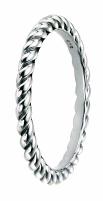Elements silver oxidysed twisted band ring, sizes L, O1/2 and S