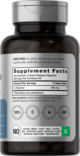 L Theanine 400mg | 120 Capsules | Non-GMO & Gluten Free | by Horbaach