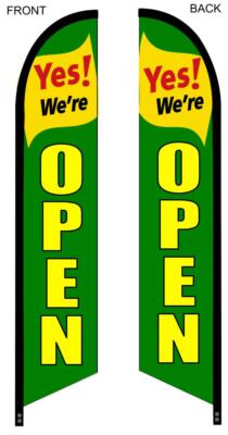 Yes! we're OPEN DOUBLE SIDED 15 ft tall  Feather Swooper Flag Banner KIT