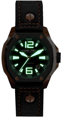 Pre-owned Lüm-tec Lum-tec Watch V6 Automatic Mens Black Leather Limited Edition Authorized Dealer