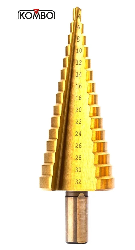 PUNTA FRESA A SCALINI 4 - 32 mm A SCALINO ALLARGAFORI CONICA A GRADINI KOMBO