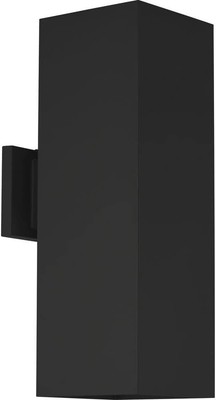 Progress Lighting 6'' LED Square Cylinder Collection Modern Outdoor Black 
