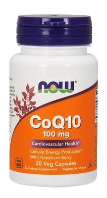 Now Foods CoQ10 100 мг с ягодами боярышника 30 вегетарианских капсул