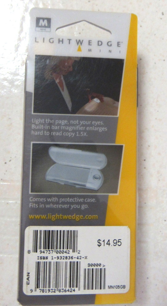 LightWedge Mini 1.5X - Silver, Pocket Magnifier, Lighted Magnifier, Book Light