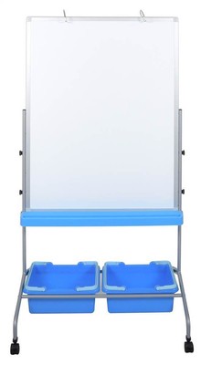 Classroom Chart Stand with Storage Bins in White [ID 3499875]