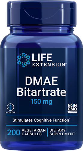 Life Extension DMAE Битартрат 150 мг 200 вегетарианских капсул