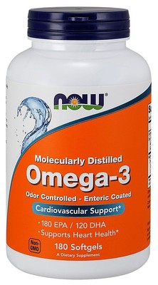 Now Foods Molec-Distilled Omega-3, 180 мягких капсул