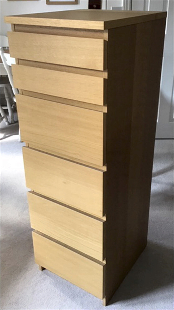 Ikea Malm Chest of drawers, finished in Beech veneer in excellent