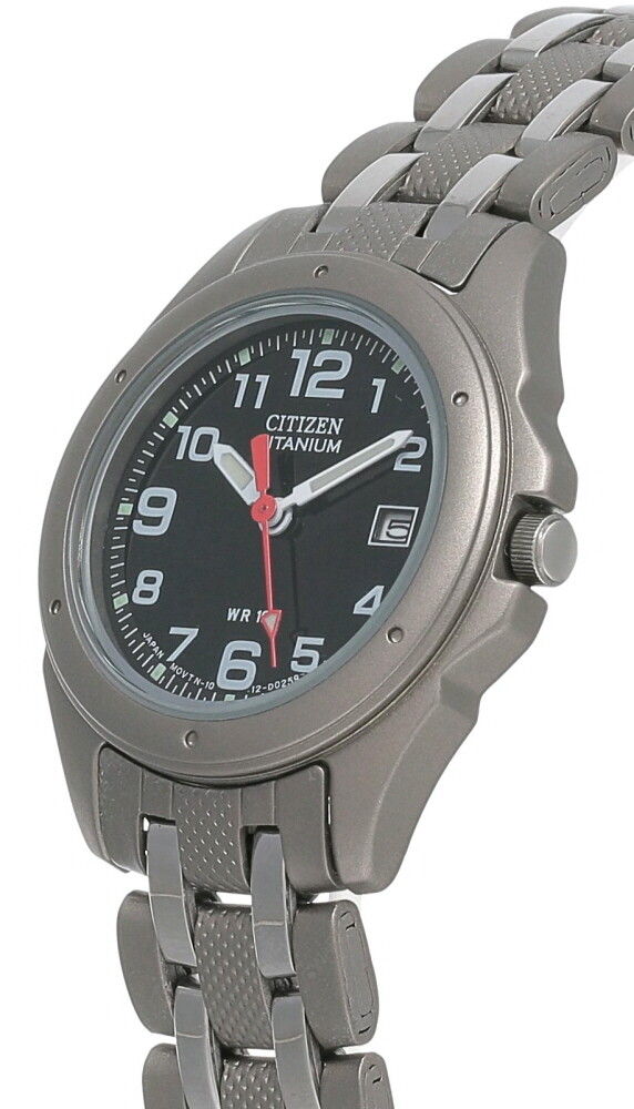 Pre-owned Citizen Black Dial Titanium Women's Watch Eu1060-52a